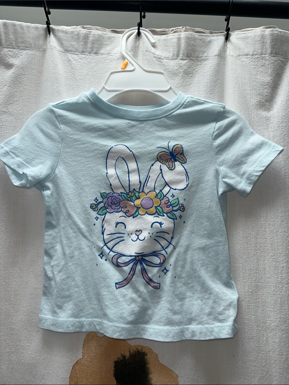 Old Navy Light Blue Bunny Graphic Short Sleeve Tee